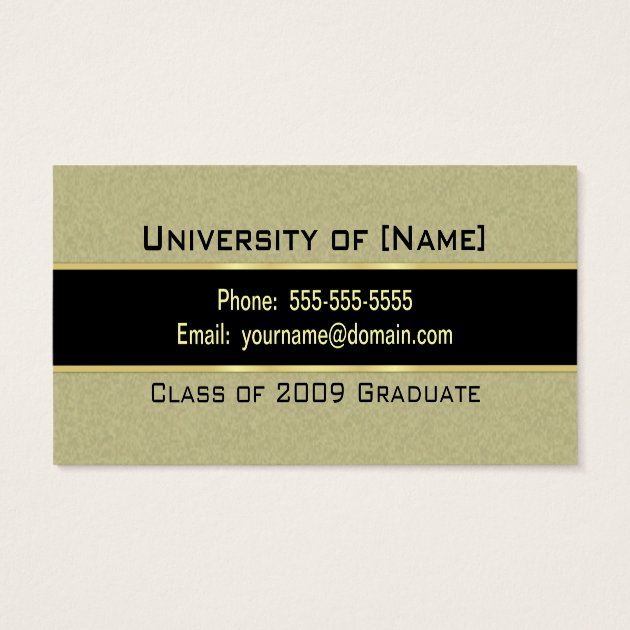 Graduation Name Cards - Saddle Tan And Black