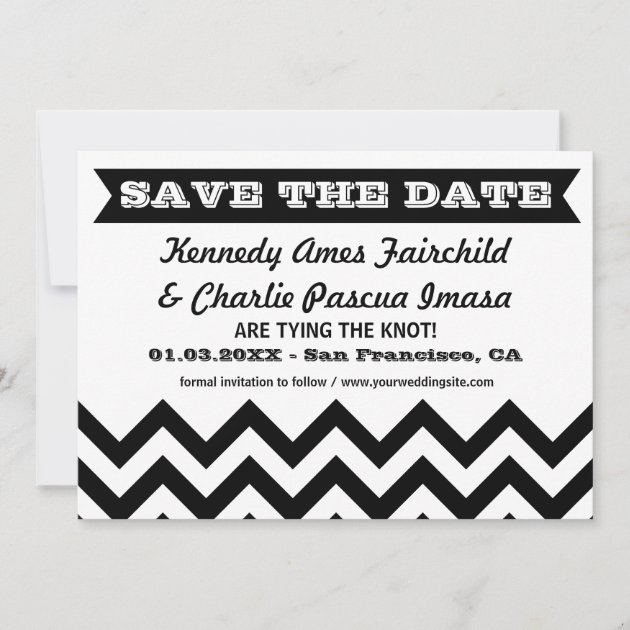 Save the Date Chevron Wedding Cards