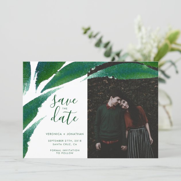 Bold Green Leaves | Botanical Photo Save The Date