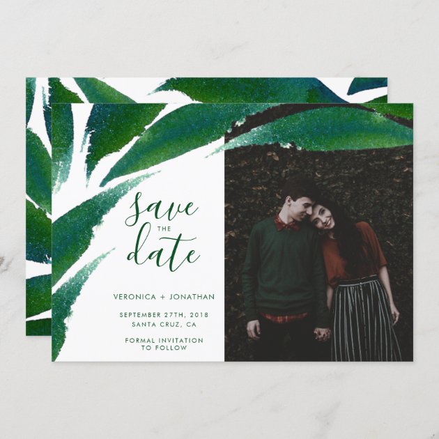 Bold Green Leaves | Botanical Photo Save The Date