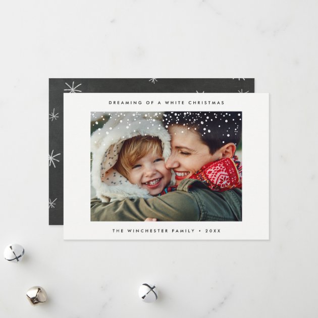HOLIDAY PHOTO CARD | Minimal Modern Snow Christmas
