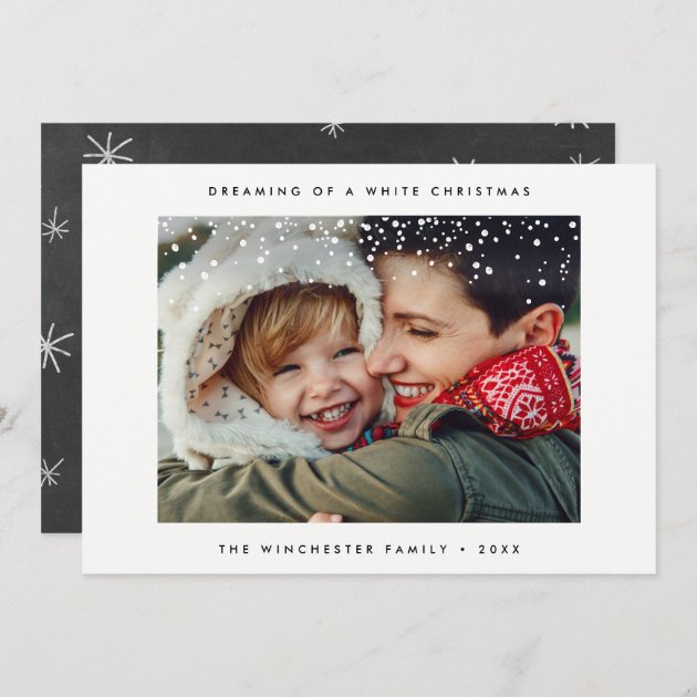 HOLIDAY PHOTO CARD | Minimal Modern Snow Christmas