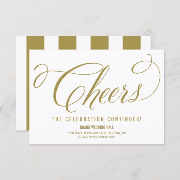 Gold Mr. & Mrs. Elegant Script Wedding Reception Enclosure Card