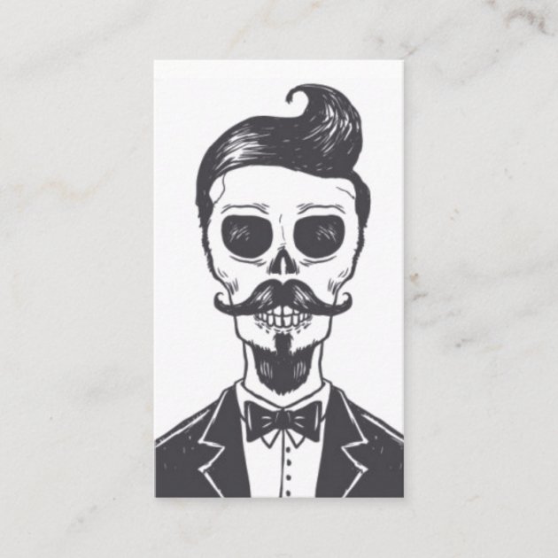 Skeleton Gentleman Barber Business Card