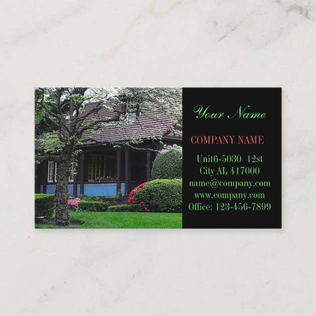 Renovation Construction lawn care landscaping Business Card