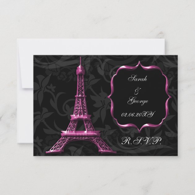 pink Eiffel tower french  rsvp standard 3.5 x 5