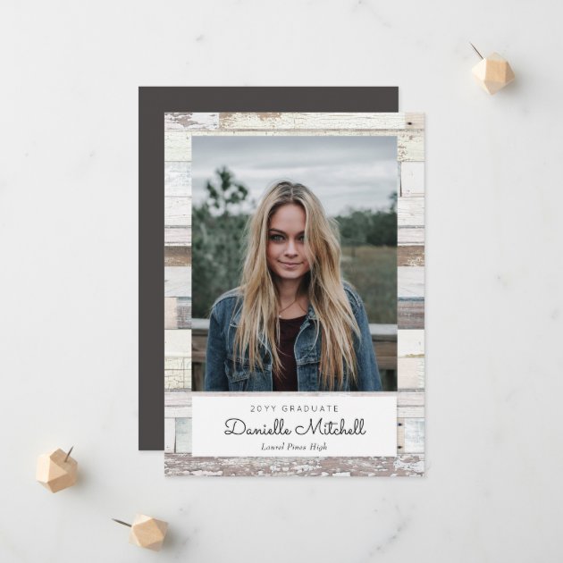 Distressed Wood Grad Photo Announcement