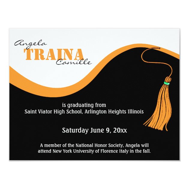 Orange Graduation Horizontal Photo Invitation