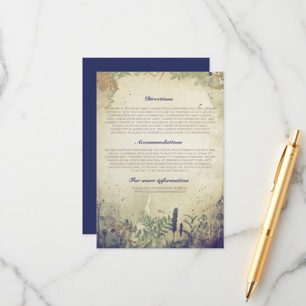 Rustic Woodland Wedding Information / Details Enclosure Card