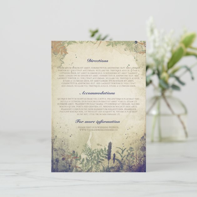Rustic Woodland Wedding Information / Details Enclosure Card