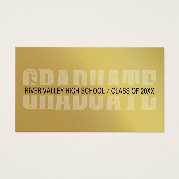 Graduation Name Cards Faux Gold Foil Letterpress