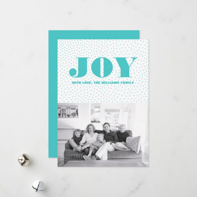 Starred Joy Holiday Photo Card | Turquoise