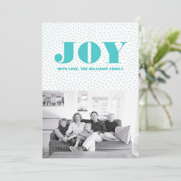 Starred Joy Holiday Photo Card | Turquoise
