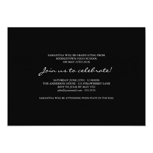 Modern 6 Photo Script Graduation Invite - Black