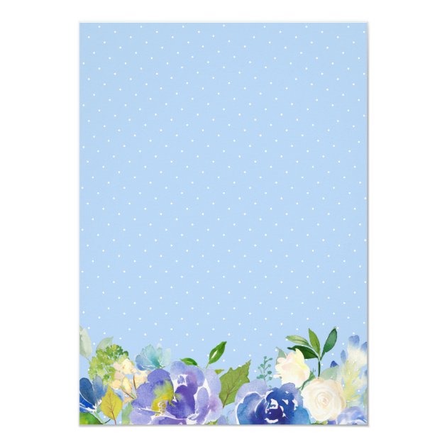 Light Blue Hydrangeas Floral Wreath Bridal Shower Invitation