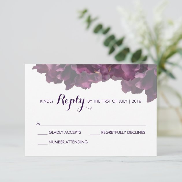Purple Floral RSVP Card