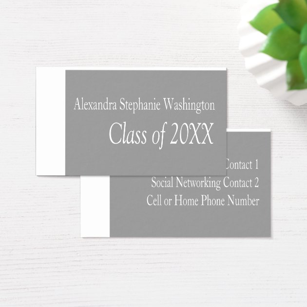 Graduation Name Card Set, White/Gray Keepsake