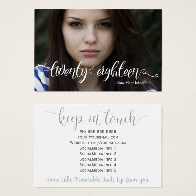 Graduate Twenty Eighteen Stay In Touch Personal Business Card
