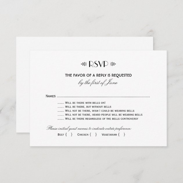 Wedding RSVP Card | Art Deco Elegant Style