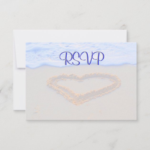 RSVP Guest Reply Enclosure Heart in Sand