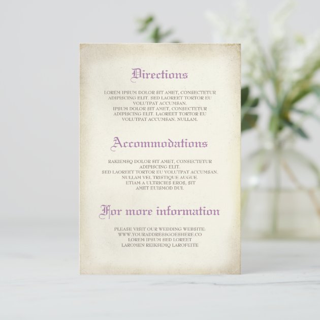 Gothic Vintage Wedding Details - Information Enclosure Card