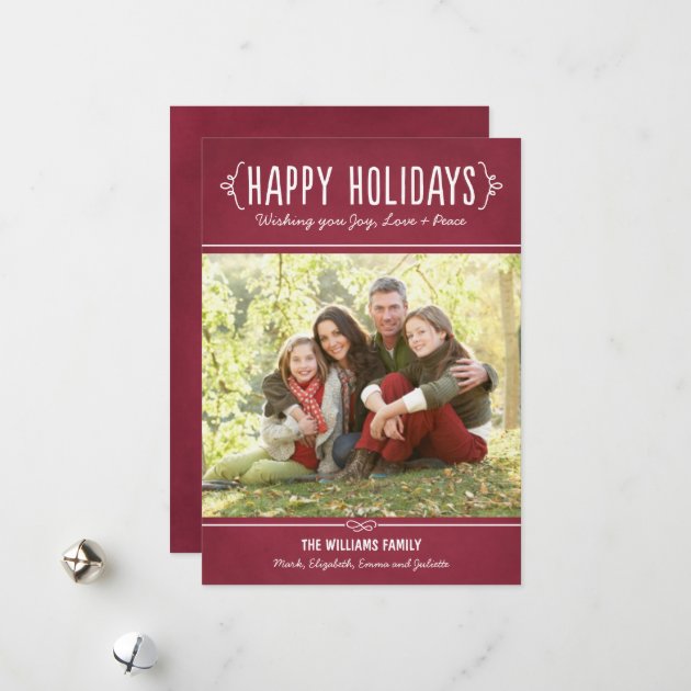 Happy Holidays Photo Card | Joy Love And Peace