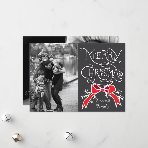 Photo Holiday Card: Chalkboard Merry Christmas