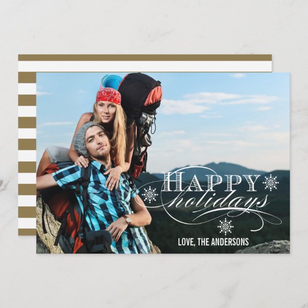 HAPPY HOLIDAYS PHOTO FLAT CARD