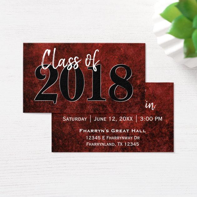 Ruby Graduation | Red Black White Modern Grad Business Card