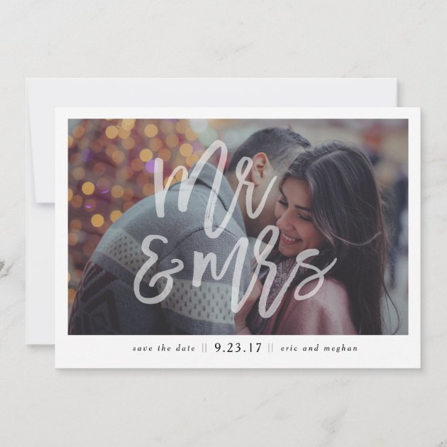"Mr. & Mrs." Photo Save The Date