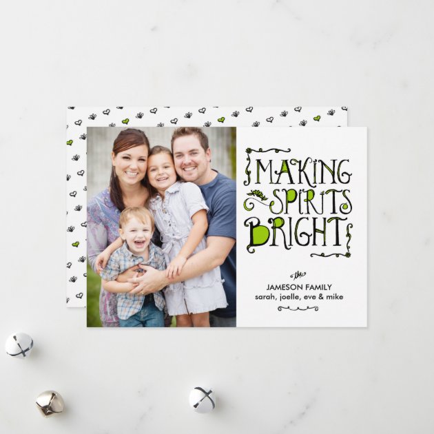Making Spirits Bright In Lime Holiday Invitation