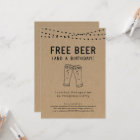 Free Beer Funny Adult Birthday Party Invitation | Zazzle