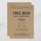 Free Beer Funny Adult Birthday Party Invitation | Zazzle
