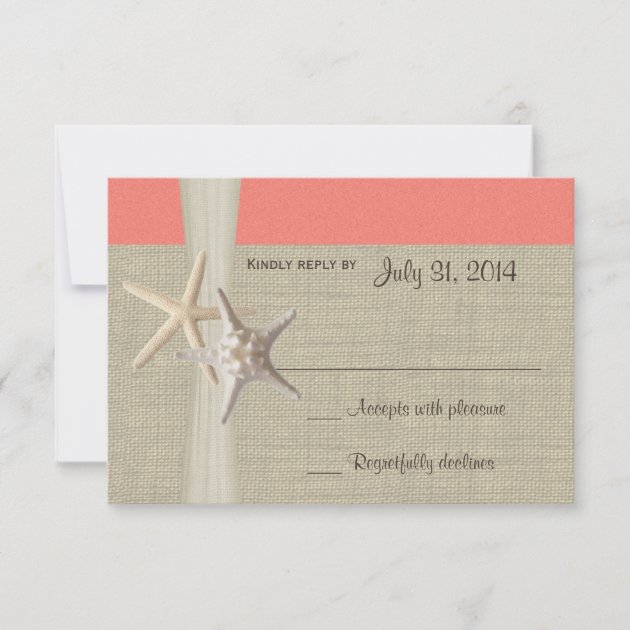 Beach Amore Coral Shell Response Card