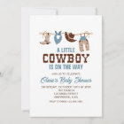 Western Cowboy Blue Plaid Baby Shower Invitation | Zazzle