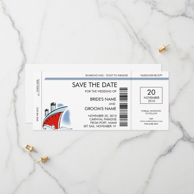 Cruise Ship Save The Date Invitations
