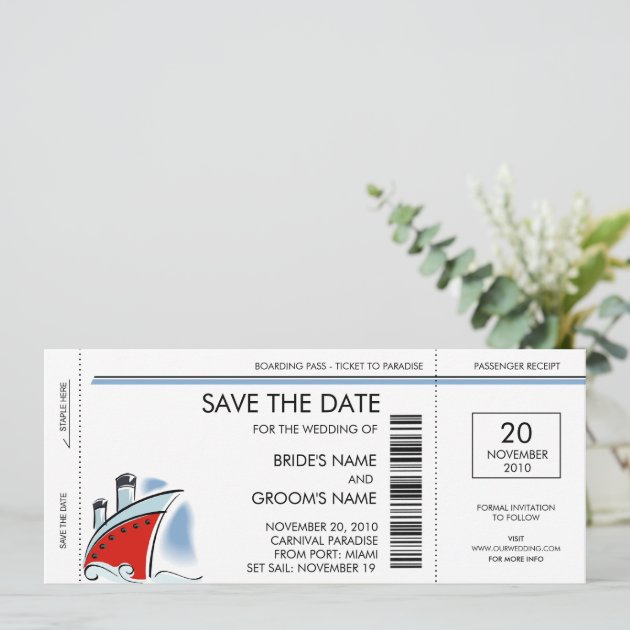 Cruise Ship Save The Date Invitations