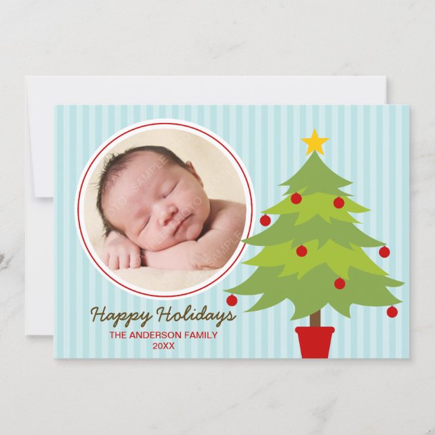 Cute Christmas Tree Holiday Photo Card