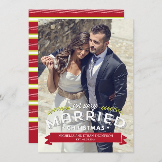 Married Christmas Holiday Photo Cards