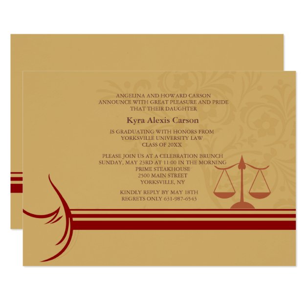 Underscore Law School Graduation Announcement/ Inv Invitation