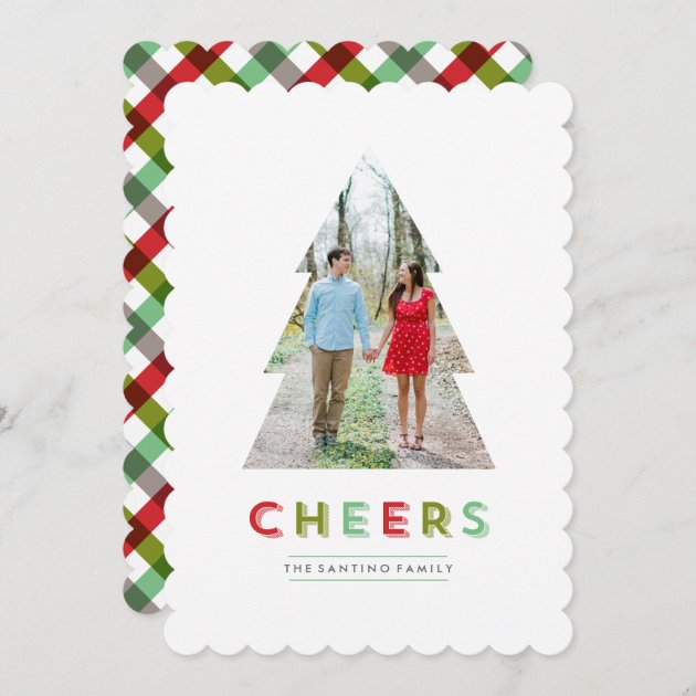 Christmas Tree Cut Out Holiday Cheers Invitation