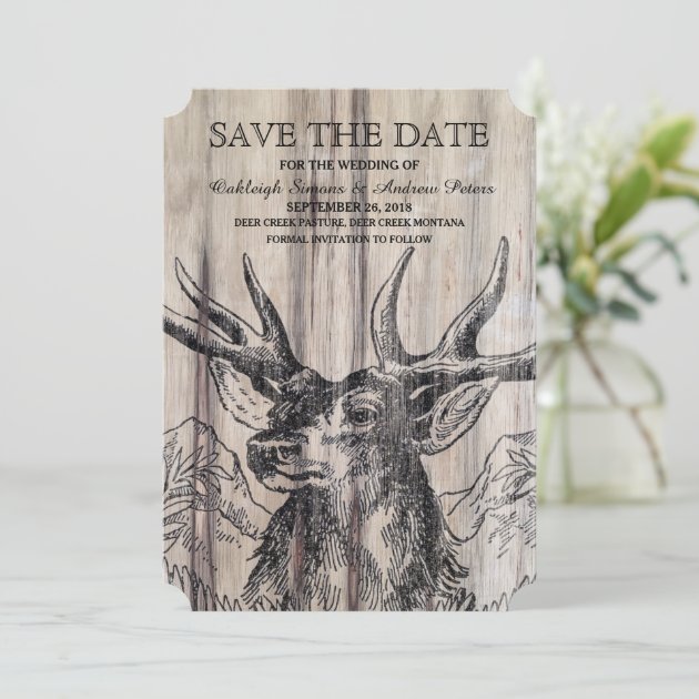 Rustic Wood | Deer Save The Date