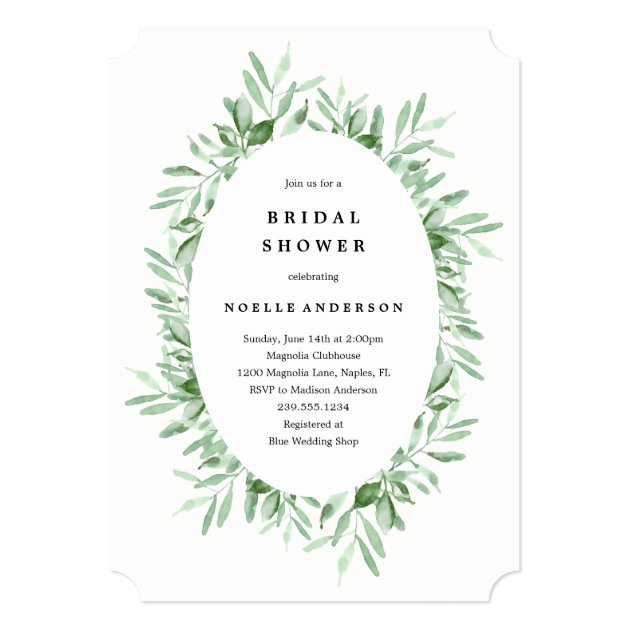 Leafy Bridal Shower Invitation