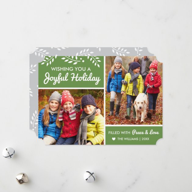 Joyful Holiday | Green Multi-Photo Card