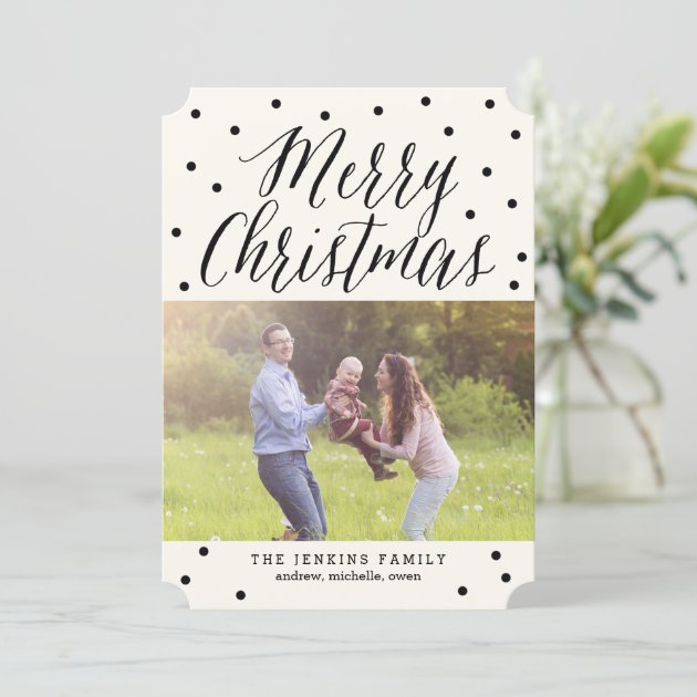 Classic Dots Christmas Holiday Photo Cards
