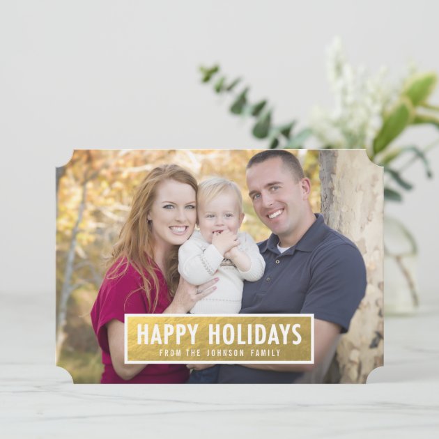 FAUX GOLD FOIL HAPPY HOLIDAYS PHOTO CARD
