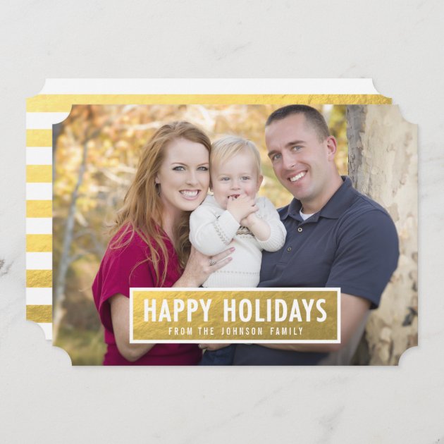 FAUX GOLD FOIL HAPPY HOLIDAYS PHOTO CARD