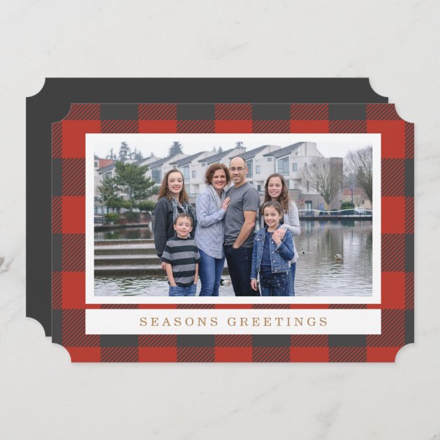 Red Flannel Holiday Photo Card