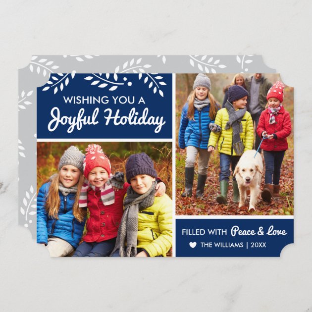 Joyful Holiday | Navy Multi-Photo Card