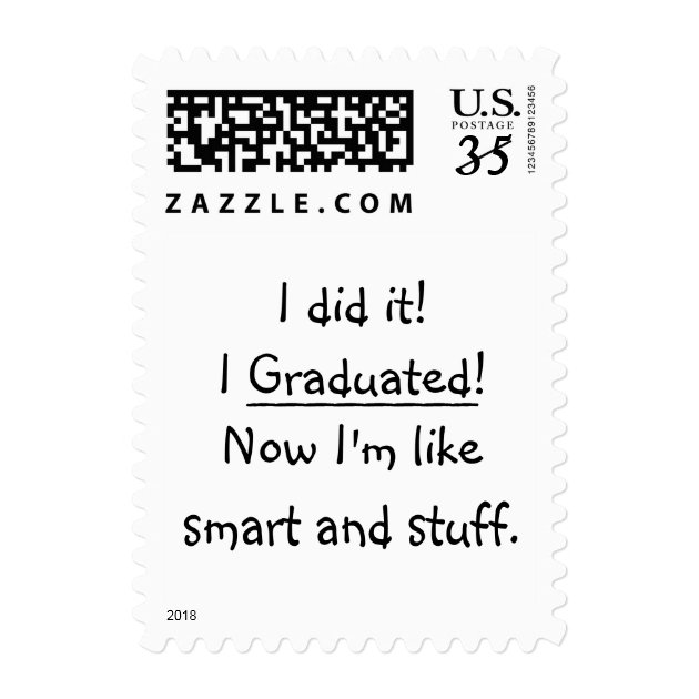I Graduated Smart Funny Graduation Day Quote Grad Postage